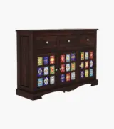 Roko Sheesham Wood Sideboard and Cabinet with Three Drawers (Walnut Finish) - Image 3