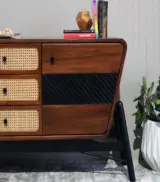 Ahrit Teak Wood Sideboard and Cabinet (Teak Finish) - Image 3