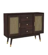 Oriana Sheesham Wood with Cane Craft Cabinet and Sideboard (Walnut Finish) - Image 3