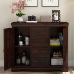 Embross Sheesham Wood Sideboard and Cabinet (Walnut Finish) - Image 3