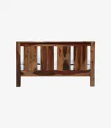 Amerillo Sheesham Wood King Size Bed without Storage (Rustic Teak Finish) - Image 3