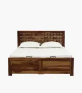 Turon Sheesham Wood Queen Size Bed with Hydraulic Box Storage (Provincial Teak Finish) - Image 3