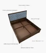 Trleans Sheesham Wood Queen Size Bed with Box Storage (Provincial Teak Finish) - Image 3