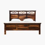 Donetask Sheesham Wood Queen Size Bed without Storage (Provincial Teak Finish) - Image 3