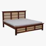 Adorf Sheesham Wood Queen Size Bed in Scratch Resistant Honey Oak Finish - Image 3