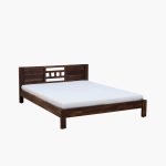 Mitsy Z Sheesham Wood Queen Size Bed in Scratch Resistant Provincial Teak Finish - Image 3