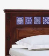 Brion Sheesham Wood Single Bed without Storage (Honey Oak Finish) - Image 3