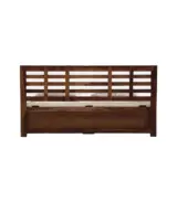 Sengovia Sheesham Wood King Size Bed with Hydraulic Box Storage (Provincial Teak Finish) - Image 3