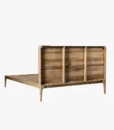 NyRavn Solid Mango Wood King Size Bed without Storage (Natural Finish) - Image 3
