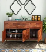 Jelt Sheesham Wood Sideboard and Cabinet (Honey Finish) - Image 3
