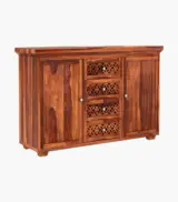 Clambrey Sheesham Wood Sideboard and Cabinet (Honey Finish) - Image 3