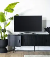 Reminse Mango Wood with Metal Legs TV Unit (Black Finish) - Image 3