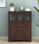 Camrock Sheesham Wood Storage Cabinet with 4 Drawers (Walnut Finish) - Image 3