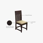 Arolph Sheesham Wood 4 Seater Dining Table Set (Walnut Finish) - Image 3