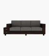 Solake Sheesham Wood 3 Seater Sofa with Side Drawer Storage (Walnut Finish) - Image 3