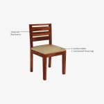 Advin Folding Dining Table Set 4 Seater (Honey Finish) - Image 3