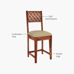 Cambrey 4 Seater Cushioned Dining Set (Honey Finish) - Image 3