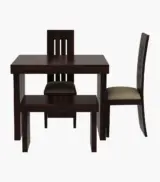 Wortex Sheesham Wood Compact Size 4 Seater Dining Table Set with Bench (Walnut Finish) - Image 3