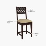 Cambrey Compact 4 Seater Dining Set with 4 Chairs (Walnut Finish) - Image 4