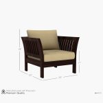 Raiden Wooden Sofa Set with Washable Zipper Cover (Walnut Irish Cream) - Image 3