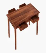 Mcboth Sheesham Wood 6 Seater Cushioned Dining Table Set with Drawer Storage (Honey Finish) - Image 2