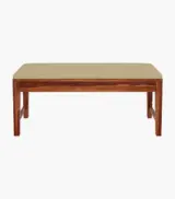 Mcboth Sheesham Wood 6 Seater Cushioned Dining Table Set with Bench and Drawer Storage (Honey Finish) - Image 3