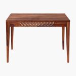 Cambrey 6 Seater Dining Set with Cushioned Chair (Honey Finish) - Image 3