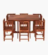 Cohoon Sheesham Wood 6 Seater Dining Table Set (Honey Finish) - Image 3