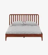 Purely Sheesham Wood King Size Bed without Storage (Honey Oak Finish) - Image 3