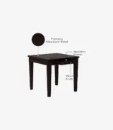 Mcboth Sheesham Wood Compact Size 2 Seater Cushioned Dining Table Set with Drawer Storage (Walnut Finish) - Image 3