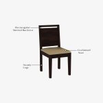 Orson 2 Seater Dining Set (Walnut Finish) - Image 3