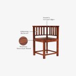 Cohoon Sheesham Wood 4 Seater Dining Set (Honey Finish) - Image 3