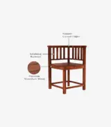 Cohoon Sheesham Wood 4 Seater Dining Table Set (Honey Finish) - Image 3