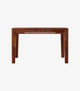 Clambrey Sheesham Wood 4 Seater Cushioned Dining Table Set with Bench (Honey Finish) - Image 3