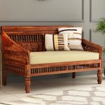Alanis Wooden Sofa Set (Honey Finish) - Image 3