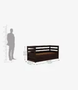 Slumbet Sheesham Wood Single Bed with Trundle Bed with Drawer Storage (Walnut Finish) - Image 3