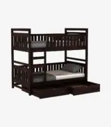 Doughlas Sheesham Wood Bunk Bed with Drawer Storage (Walnut Finish) - Image 3