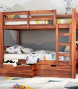 Beckry Sheesham Wood Bunk Bed with Drawer Storage (Honey Finish) - Image 3
