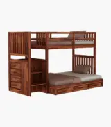 Chesehire Sheesham Wood Bunk Bed with Drawer Storage (Honey Finish) - Image 3