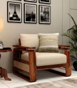 Medic Sheesham Wood Sofa Set with 3+1+1 Seating Cane and Brass Detailing (Honey Finish) - Image 3