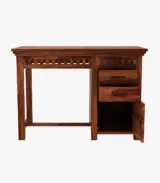 Arolph Sheesham Wood Computer Table with Drawer Storage (Honey Finish) - Image 3