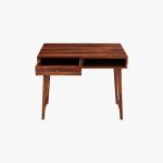 Lynton Study Table with Drawer and Open Storage (Honey Finish) - Image 3