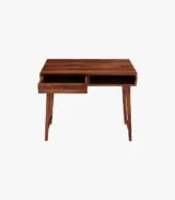Lyntain Sheesham Wood Computer Table with Drawer and Open Storage (Honey Finish) - Image 3