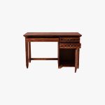 Cambrey Study Table with Two Drawers and Cabinet (Honey Finish) - Image 3