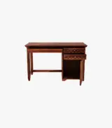 Clambrey Sheesham Wood Computer Table with Two Drawers and Cabinet (Honey Finish) - Image 3