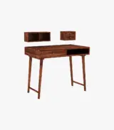 Lyntain Sheesham Wood Computer Table with Table-Top Open and Drawer Storage (Honey Finish) - Image 3