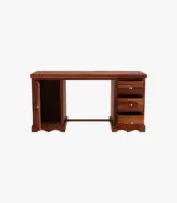 Roko Sheesham Wood Computer Table with Three Drawers and Cabinet (Honey Finish) - Image 3