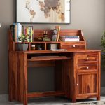 Nettle Study Table Cum Shelf (Honey Finish) - Image 3