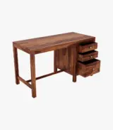 Clater Sheesham Wood Computer Table with Drawer Storage (Honey Finish) - Image 3