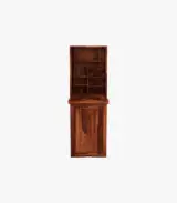 Volger Sheesham Wood Foldable Wall Mounted Table with Storage (Honey Finish) - Image 3